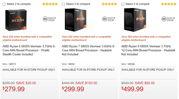 Intel 12代酷睿刚发布AMD锐龙7 5800X就猛降150美元