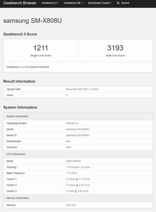 三星Galaxy Tab S8系列前瞻:搭载骁龙888 Plus超大核频率2.995GHZ