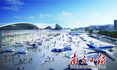 广州空港新城经济腾飞在即 广州空港中央商务区会展中心首期启动封顶
