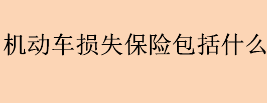 机动车损失保险包括什么？车辆损失险包括什么？