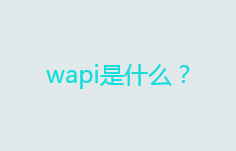 wapi是什么？wapi的作用是什么？