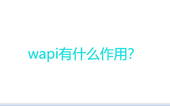 wapi是什么意思？wapi有什么作用？
