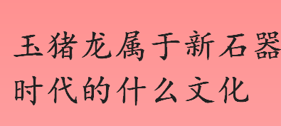 玉猪龙属于新石器时代的什么文化？玉猪龙是什么文化？