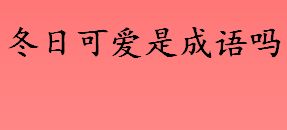 冬日可爱是成语吗？冬日可爱是什么意思？冬日可爱的用法介绍