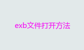 exb文件怎么打开？exb文件打开方法