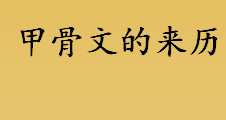 甲骨文、金文、大小篆的区别是什么？甲骨文的来历和起源介绍