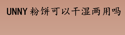 unny粉饼可以干湿两用吗？unny粉饼好用吗？unny粉饼会不会闷痘？