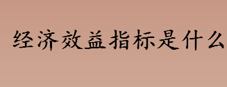 经济效益指标是指什么 经济效益指标内容介绍