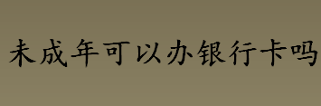 未成年可以办银行卡吗 借记卡按功能分为哪些卡