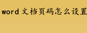 word文档页码怎么设置 word文档页码设置流程一览