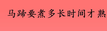 马蹄要煮多长时间才熟？荸荠要煮多长时间才熟？