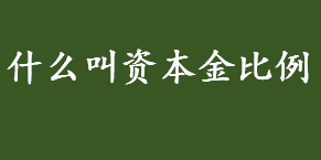 什么叫资本金比例 资本金构成有哪些