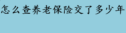 怎么查养老保险交了多少年 EndowmentInsurance是什么意思