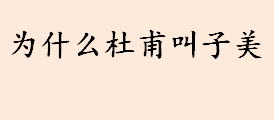 杜甫字子美的“子美”是什么意思 陈莲香：为什么杜甫叫子美