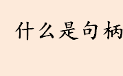 什么是句柄？句柄是什么？关于句柄的两种解释