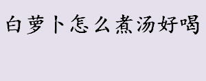 白萝卜怎么煮汤好喝 白萝卜煮汤有哪些做法