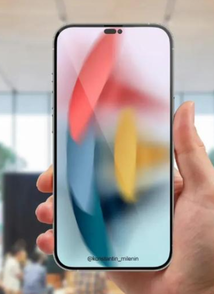 iPhone 14 Pro太空黑概念渲染图曝光:全新横置挖孔屏幕+四边等宽边框