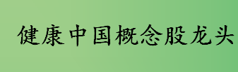 健康中国概念是什么时候出现的 健康中国概念股龙头是什么