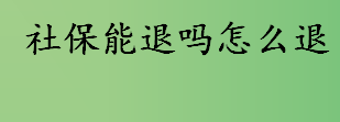 社保能退吗怎么退？社会保险主要项目包括哪些？