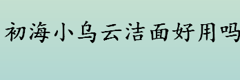 初海小乌云洁面怎么样 初海小乌云洁面真的好用吗