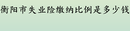 衡阳市失业险缴纳比例是多少钱 劳动合同制职工失业险缴纳比例