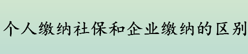 个人社保缴纳多少钱？个人缴纳社保和企业缴纳社保的区别介绍