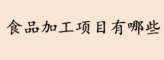 食品加工项目有哪些 食品加工项目豆制品加工怎么样