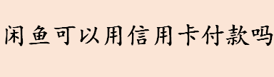 闲鱼能用信用卡付款吗 闲鱼支持的支付方式有哪些