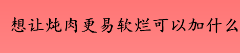 想让炖肉更易软烂可以加什么？山楂干猪肉怎么样