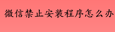 微信禁止安装程序是怎么回事 微信禁止安装程序的解决办法介绍