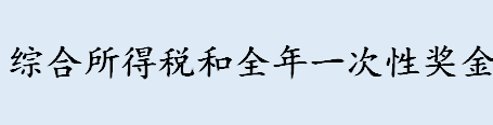 综合所得税和全年一次性奖金有什么区别