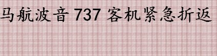 马航波音737客机紧急折返是怎么回事