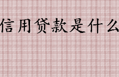 什么是信用贷款 什么条件下可以信用贷款 