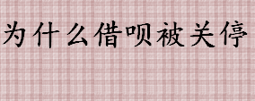 为什么借呗被关停 蚂蚁借呗被系统给关停的原因有哪些