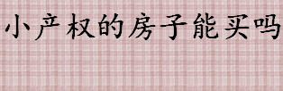 小产权的房子能买吗 小产权房有房产证吗