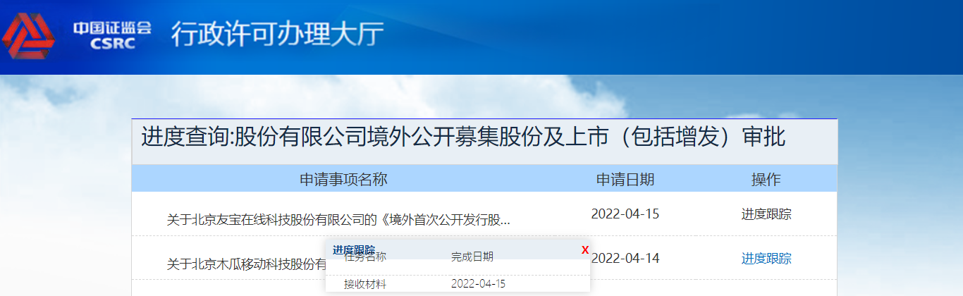 两家公司境外首次公开发行股份申请均获证监会接收材料