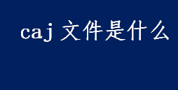 caj文件是什么 China Academic Journals是什么