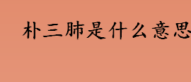 朴三肺是什么意思 朴三肺指什么