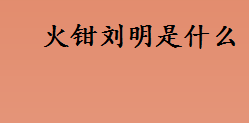 火钳刘明是什么 火钳刘明和灌水回复是什么意思