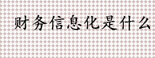 财务管理信息化的根源是什么 财务管理信息化的具体内容介绍