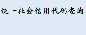 统一社会信用代码查询怎么查 个人社会信用代码怎么查