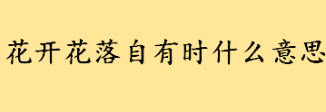 花开花落自有时什么意思？花开花落终有时赏析 南宋词人严蕊简介