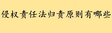 侵权责任法归责原则有哪些具体介绍 过错推定责任原则主要情形有哪些