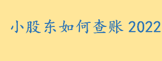 小股东如何查账2022如何行使权力 股东查账需哪些手续