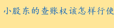 小股东有查账权吗如何行使？小股东要查账怎么办 名义股东是否享有查帐权