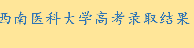 西南医科大学高考录取结果几时出来 西南医科大学档次级别介绍