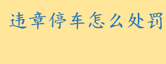 违章停车怎么处罚标准是什么 现场违章停车和非现场违章停车处罚规定