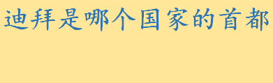 迪拜是哪个国家的首都 世界上最高的人工建筑叫什么在哪