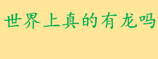 世界上真的有龙吗是虚构的吗 传说中龙的种类有哪些