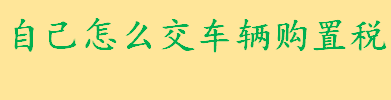 车辆购置税怎么交如何办理 车辆购置税需在购车后多久交完